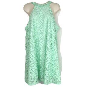 Altard State Shift Dress Lace Overlay Beaded Women Size L Green Wedding Party
